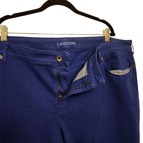 Lands' End Cobalt Blue Mid Rise Straight Leg Jeans Size 26W - Picture 5 of 6